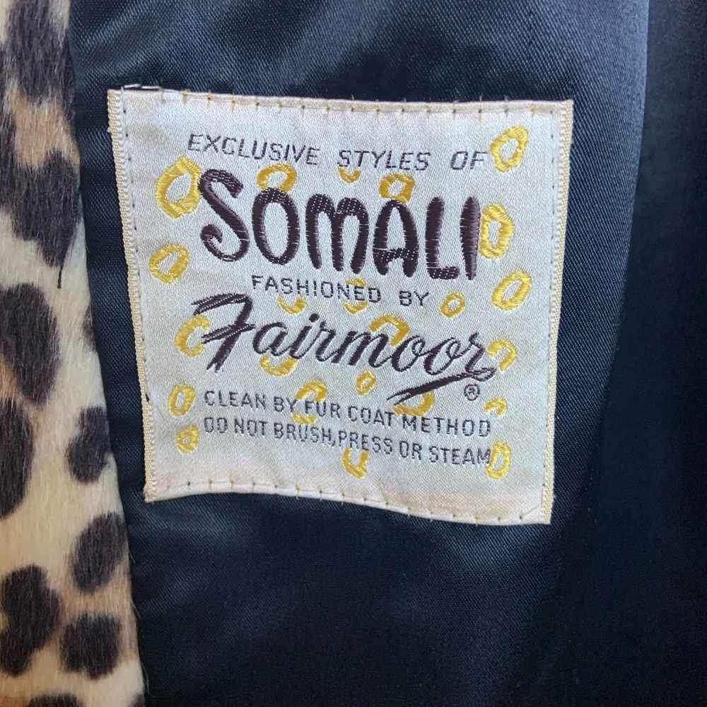 Vintage 60s Leopard Peacoat faux Fur size large 12 14 - Picture 3 of 14